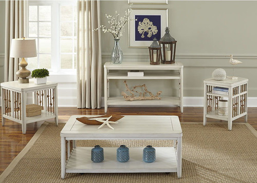 Dockside - 3 Piece Set (1 Cocktail 2 End Tables) - White (469-OT-3PCS)