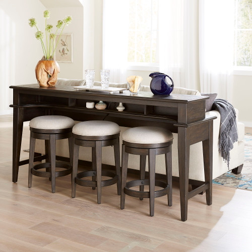 Mill Creek - 4 Piece Console Set (Bar Console & 3 Stools) - Dark Brown (792-OT-4PCS)