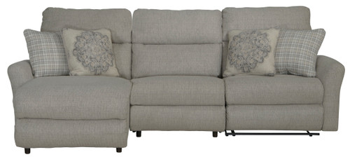 McPherson - 3 Piece Power Reclining Sectional With 1 LSF Lay-Back Chaise And 1 Lay-Flat Recliner - Beige (626/12/14/17-46)