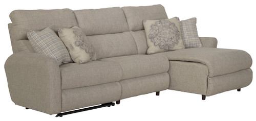 McPherson - 3 Piece Power Reclining Sectional With 1 RSF Lay-Back Chaise And 1 Lay-Flat Recliner - Beige (626/16/14/13-46)