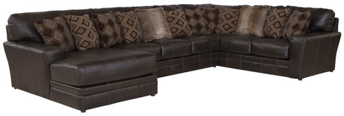 Denali - 3 Piece Italian Leather Match Sectional With LSF Chaise And 12 Included Accent Pillows - Chocolate (4378/72/75/30-09)