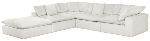 Posh - 5 Piece Modular Sectional With 2 Armless, 2 Corners, 1 Cocktail Ottoman - Porcelain (4445/31/59/28-11)