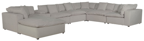 Posh - 8 Piece Modular Sectional With 3 Armless, 3 Corners, 1 Cocktail Ottoman, 1 Console - Dove (4445/31/59/28/88/8-26)