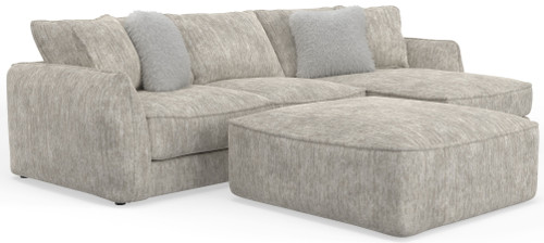 Bucktown - 2 Piece Sofa / RSF Chaise With Extra Thick Cuddler Seat Cushions & Cocktail Ottoman - Parchment (2306/63/76/28-01)
