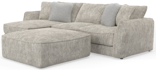 Bucktown - 2 Piece Sofa / LSF Chaise With Extra Thick Cuddler Seat Cushions & Cocktail Ottoman - Parchment (2306/73/75/28-01)