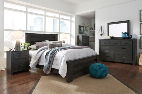 Brinxton Charcoal 5 Pc. Dresser, Mirror, Queen Panel Bed