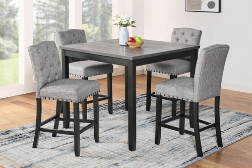 Daphne - 5 Piece Counter Dining Set With Gray Chairs - Gray (D1606-52S-GRY)