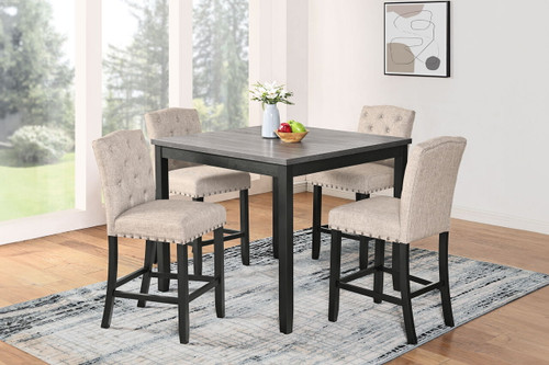 Daphne - 5 Piece Counter Dining Set With Natural Chairs - Natural (D1606-52S-NAT)