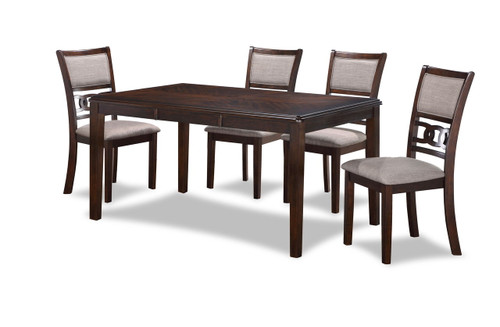 Gia - 5 Piece Dining Set (Table & 4 Chairs) - Cherry (D1701-160-CHY)