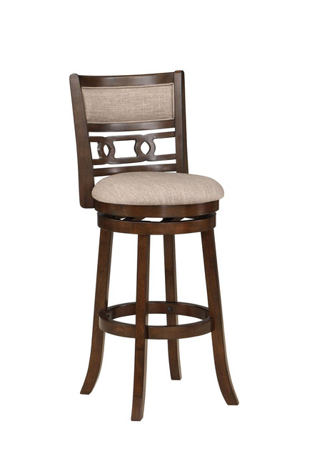 Gia - Swivel Barstool - Cherry / Brown - Fabric (S1701-BS-CHY)