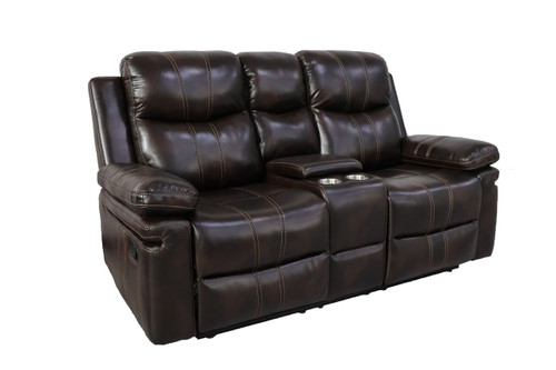 Kellen - Console Loveseat With Dual Recliners - Brown (U6023-25-BRN)