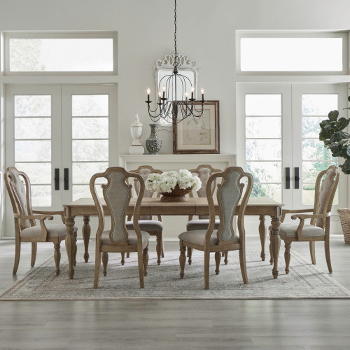Magnolia Manor - 7 Piece Rectangular Table Set - Light Brown (244N-DR-7RLS)