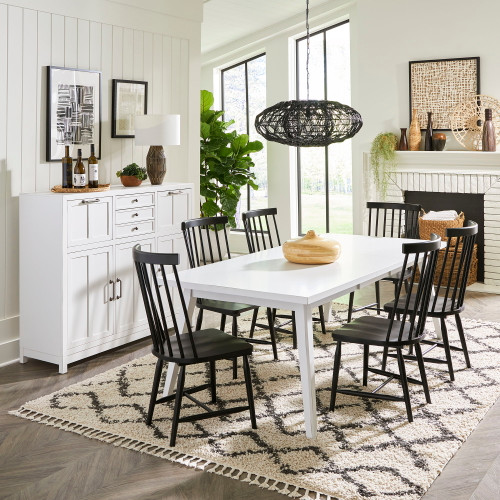 Capeside Cottage - 7 Piece Rectangular Table Set - White (224-CD-7RLS)