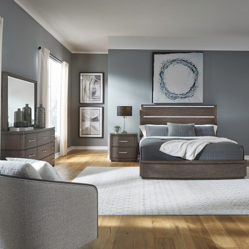 Cascade Falls - 4 Piece Bedroom Set (Queen Panel Bed, Dresser & Mirror, Nightstand) - Satin Espresso Cascade Falls - 4 Piece Bedroom Set (Queen Panel Bed, Dresser & Mirror, Nightstand) - Satin Espresso