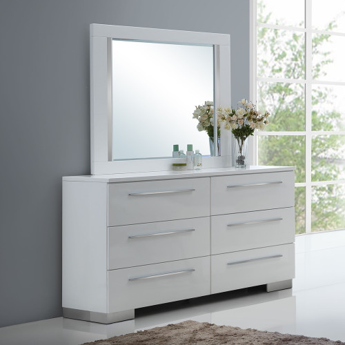 Sapphire - Dresser & Mirror - White