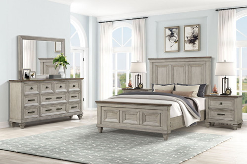 Mariana - 5/0 Queen 5 Piece Bedroom Set (Bed & Dresser & Mirror & 2 Nightstands) - Gray