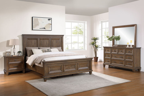 Mariana - 5/0 Queen 4 Piece Bedroom Set (Bed & Dresser & Mirror & Nightstand) - Light Brown