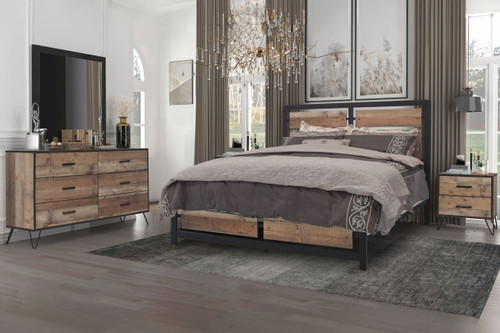 Elk River - 6/6 Eastern King 5 Piece Bedroom Set (Bed & Dresser & Mirror & 2 Nightstands) - Light Brown