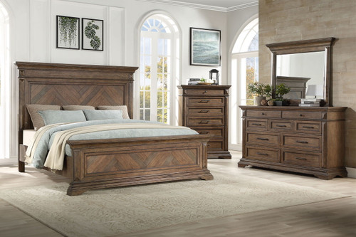 Mar Vista - 6/0 Western King 4 Piece Bedroom Set (Bed & Dresser & Mirror & Chest) - Walnut