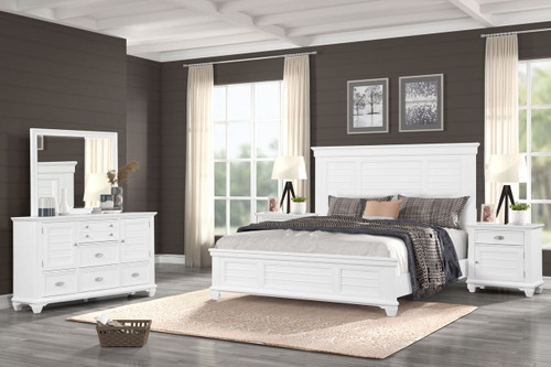 Jamestown - 5/0 Queen 5 Piece Bedroom Set (Bed & Dresser & Mirror & 2 Nightstands) - White Jamestown - 5/0 Queen 5 Piece Bedroom Set (Bed & Dresser & Mirror & 2 Nightstands) - White