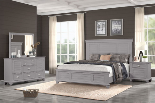 Jamestown - 5/0 Queen 4 Piece Bedroom Set (Bed & Dresser & Mirror & Nightstand) - Gray Jamestown - 5/0 Queen 4 Piece Bedroom Set (Bed & Dresser & Mirror & Nightstand) - Gray