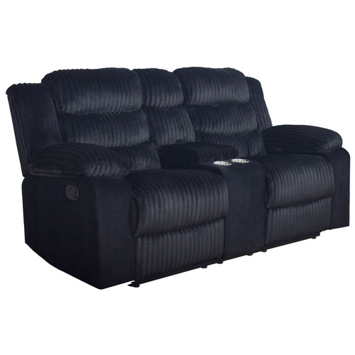 Willow - Console Loveseat With Dual Recliners - Black
