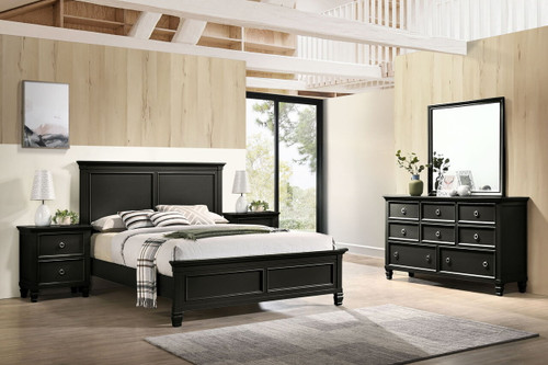 Tamarack - 6/0 Western King 5 Piece Bedroom Set (Bed & Dresser & Mirror & 2 Nightstands) - Black