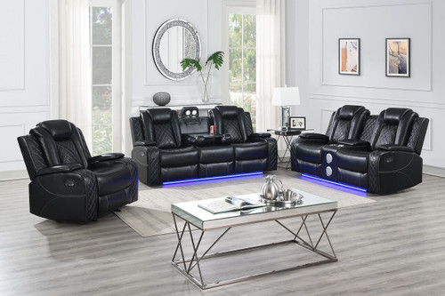 Orion II - Manual 3 Piece Sofa & Loveseat & Chair - Black Orion II - Manual 3 Piece Sofa & Loveseat & Chair - Black