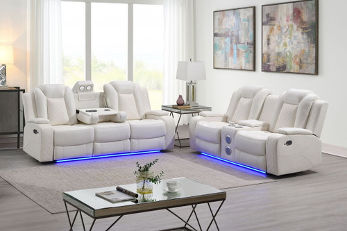 Orion II - Manual 2 Piece Sofa & Loveseat - White Orion II - Manual 2 Piece Sofa & Loveseat - White