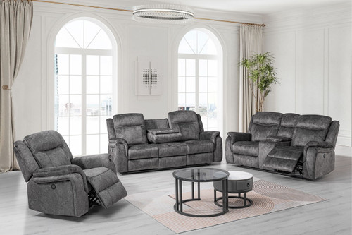 Park City - Power P1 3 Piece Sofa & Loveseat & Recliner - Slate