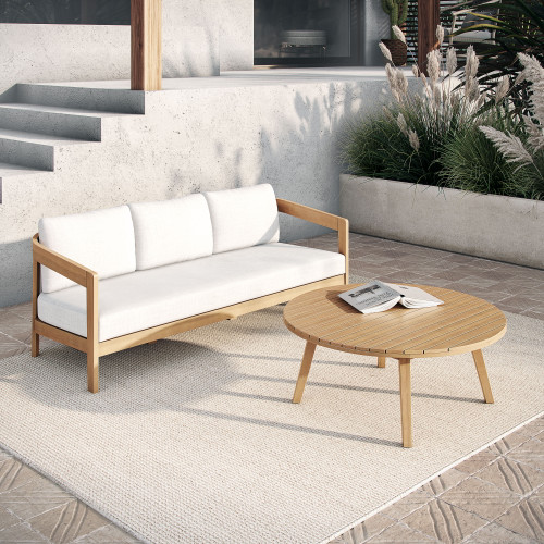 Wesley - 2 Piece Outdoor (Sofa & Coffee Table) - White Wesley - 2 Piece Outdoor (Sofa & Coffee Table) - White