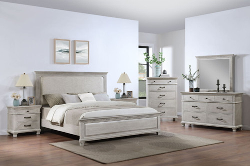 Silver Sands - 6/0 Western King 6 Piece Bedroom Set (Bed & Dresser & Mirror & Chest & 2 Nightstands) - Gray