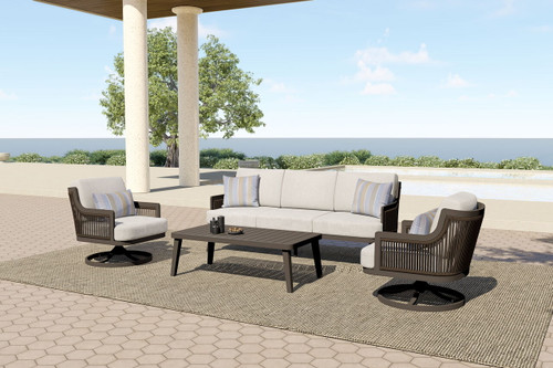 Genova - 4 Piece Outdoor (Sofa & 2 Chairs & Coffee Table) - Gray Genova - 4 Piece Outdoor (Sofa & 2 Chairs & Coffee Table) - Gray