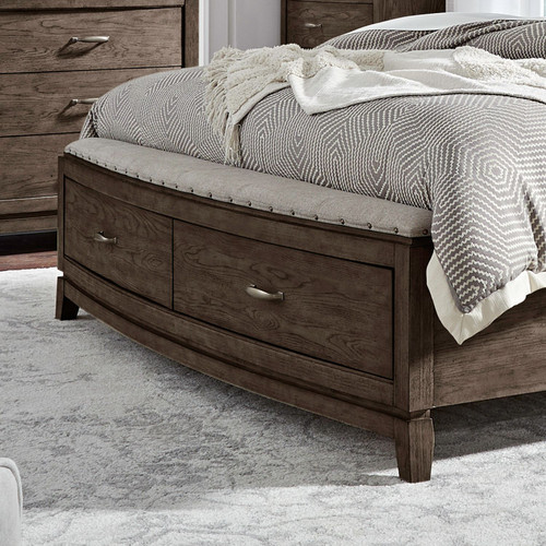 Avalon - King Storage Footboard With Slatroll - Brown