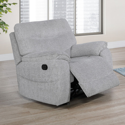 Chablis - Glider Recliner With Heat And Massage - Mist Gray