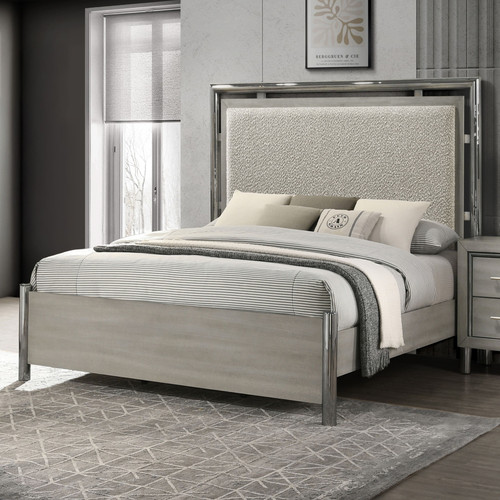 Lennox - Queen Headboard, Footboard & Slat Kit - Gray