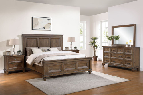 Mariana - Eastern King 5 Piece Bedroom Set (Bed, Dresser, Mirror, 2 Nightstands) - Brown