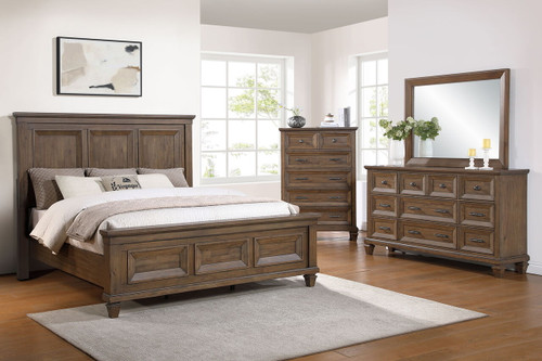 Mariana - Western King 4 Piece Bedroom Set (Bed, Dresser, Mirror, Chest) - Brown