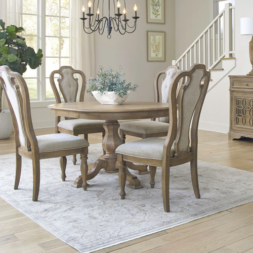 Magnolia Manor - 5 Piece Pedestal Table Set - Brown