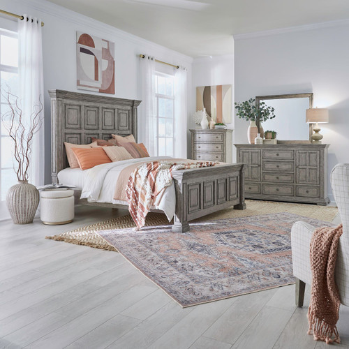 Big Valley - 4 Piece Bedroom Set (Queen Panel Bed, Dresser & Mirror, Chest) - Gray Big Valley - 4 Piece Bedroom Set (Queen Panel Bed, Dresser & Mirror, Chest) - Gray