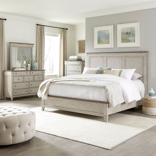 Ivy Hollow - 4 Piece Bedroom Set (California King Panel Bed, Dresser & Mirror, Chest) - White