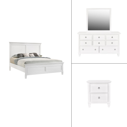 Tamarack - Queen 4 Piece Bedroom Set (Bed, Dresser, Mirror, Nighstand) - White