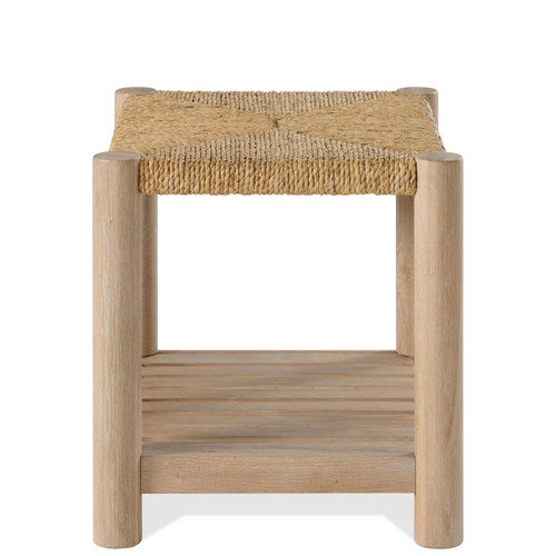 Rosalie - Woven Rectangular Side Table - Light Brown