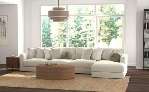Ritzy - 4 Piece Modular Sectional (RSF Chaise) - Bone
