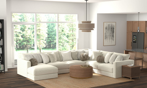Ritzy - 6 Piece Modular Sectional (LSF Chaise) - Bone