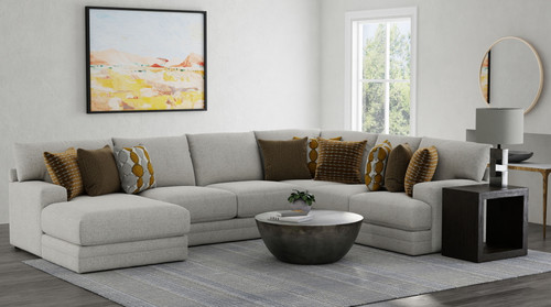 Tori - 3 Piece Sectional With Comfort Coil Seating And 9 Included Accent Pillows (Left Side Facing Chaise) - Birch