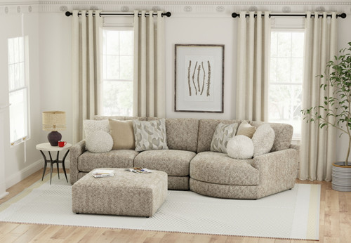 Turner - 2 Piece Sofa Cuddler With Right Side Facing Cuddler And Cocktail Ottoman - Mushroom