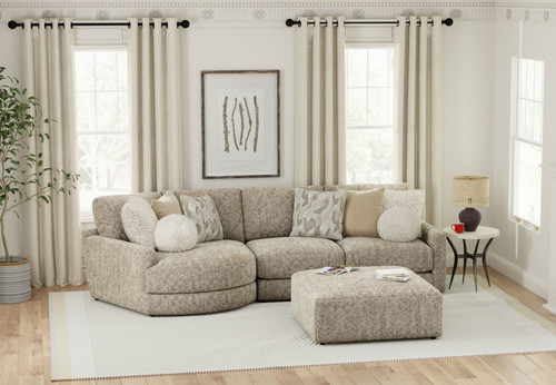 Turner - 2 Piece Sofa Cuddler With Left Side Facing Cuddler And Cocktail Ottoman - Mushroom