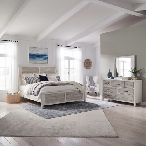 Backroads - 3 Piece Bedroom Set (Queen Sleigh Bed, Dresser & Mirror) - White