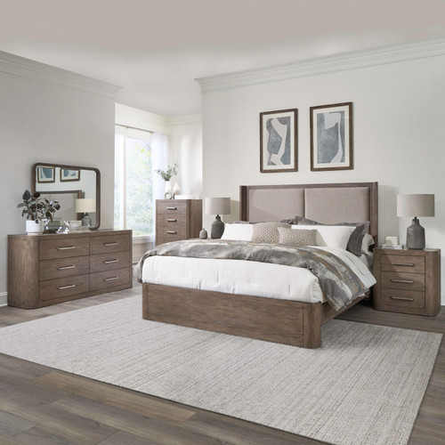 South Bend - 5 Piece Bedroom Set (California King Shelter Bed, Dresser & Mirror, Chest, Night Stand) - Brown